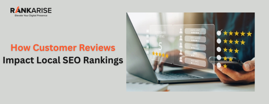 Customer leaving online review with star ratings showing impact on local SEO rankings